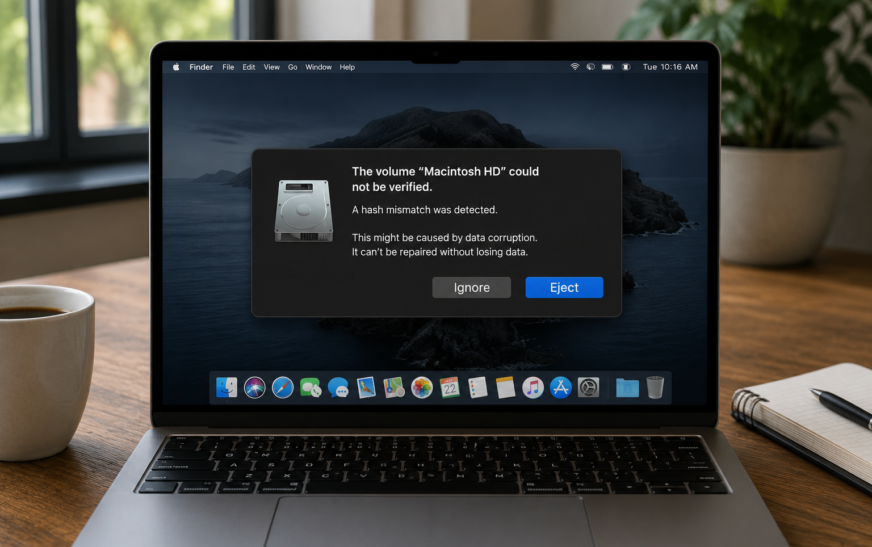 Mac Volume Hash Mismatch Error