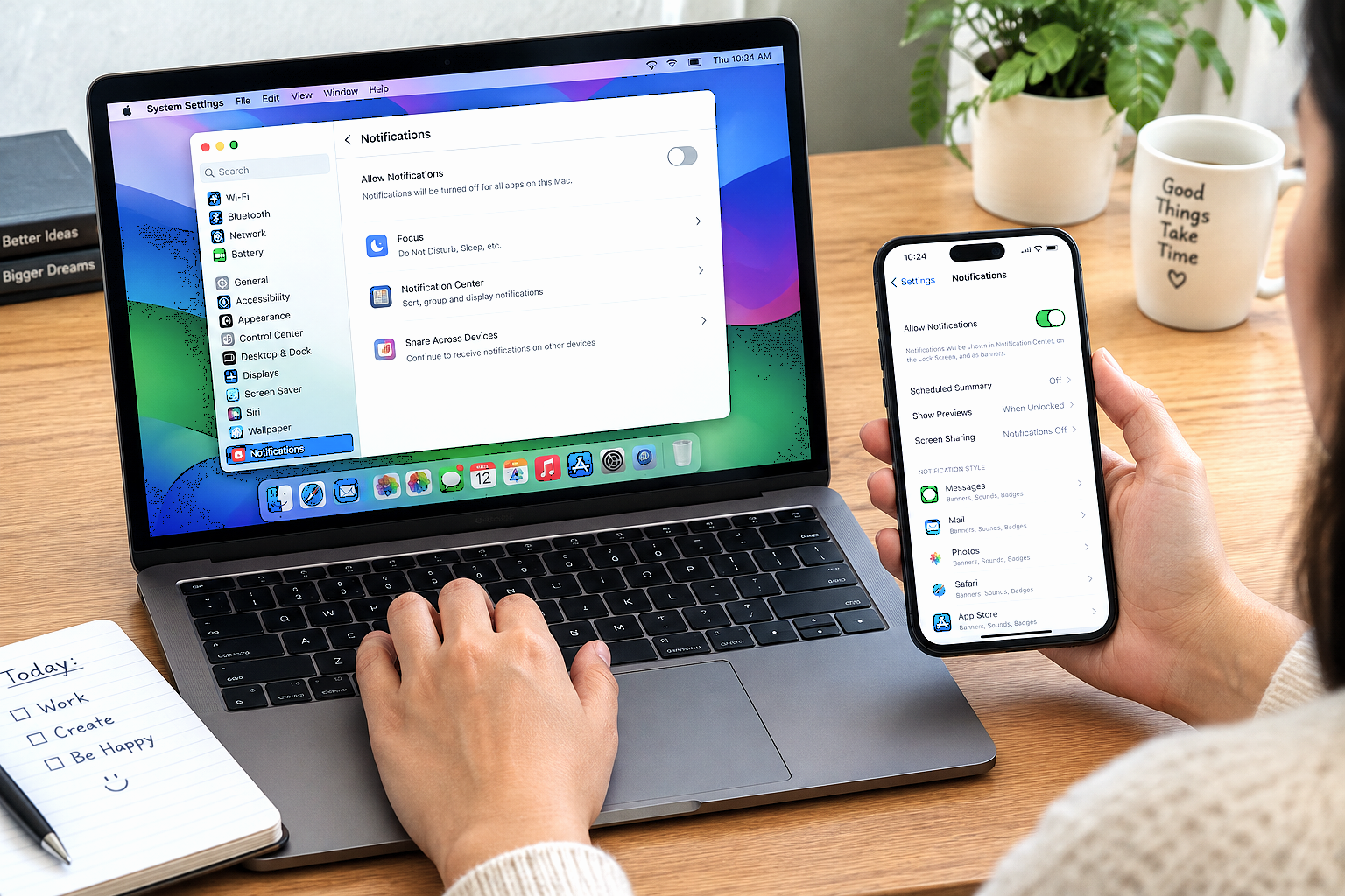 How to Turn Off Notifications on MacBook but Not iPhone